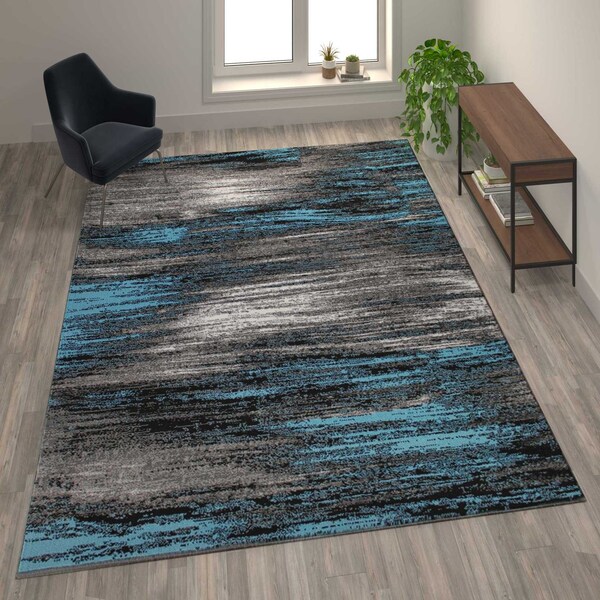 Flash Furniture Blue 8x10 Abstract Area Rug - ACD-RGTRZ863-810-BL-GG