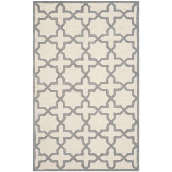 Safavieh Cambridge Hand Tufted Runner RugIvory & Silver 2 ft.-6 in. x 8 ft. - CAM125Y-28