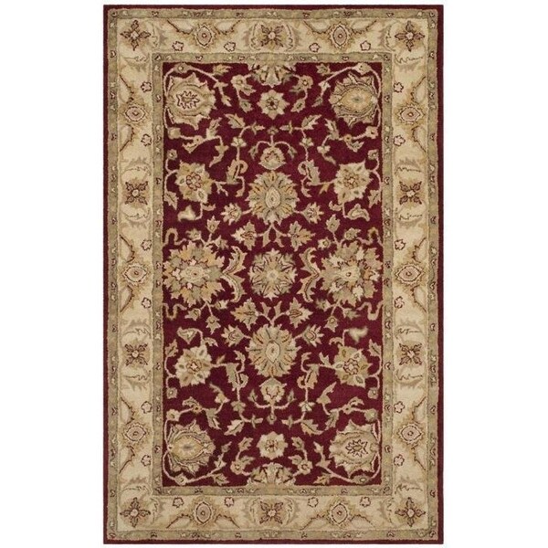 Safavieh 2 ft.-3 in. x 10 ft. Runner Traditional Antiquity- Red and Gold Hand Tufted Rug - AT312C-210