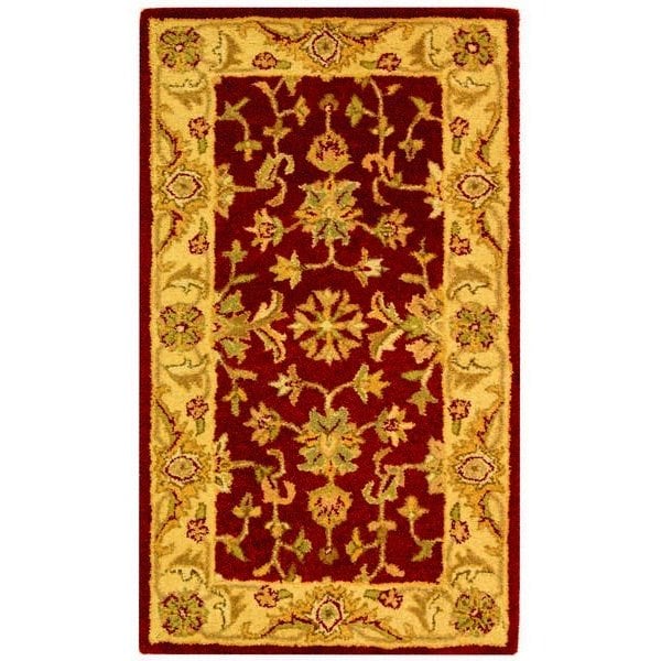 Safavieh 2 ft.-3 in. x 10 ft. Runner Traditional Antiquity- Red and Gold Hand Tufted Rug - AT312C-210