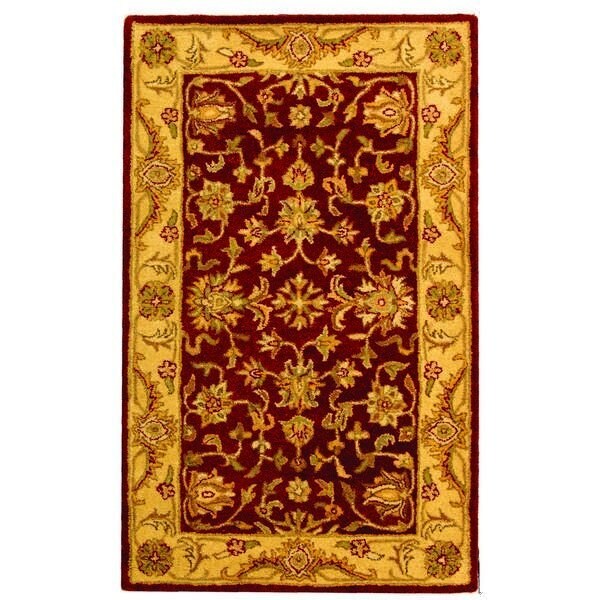 Safavieh 2 ft.-3 in. x 10 ft. Runner Traditional Antiquity- Red and Gold Hand Tufted Rug - AT312C-210