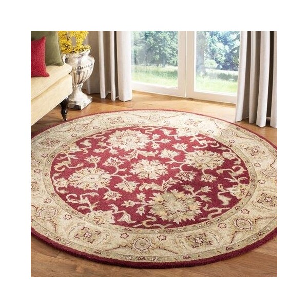 Safavieh 2 ft.-3 in. x 10 ft. Runner Traditional Antiquity- Red and Gold Hand Tufted Rug - AT312C-210
