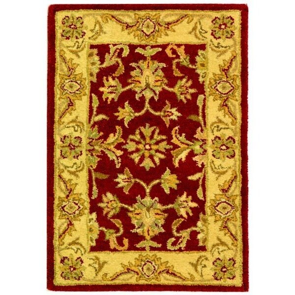 Safavieh 2 ft.-3 in. x 10 ft. Runner Traditional Antiquity- Red and Gold Hand Tufted Rug - AT312C-210