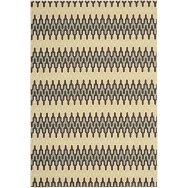 Safavieh 8 X 11 Ft. Rectangle- Indoor - Outdoor Hampton Light Blue And Green Power Loomed Rug - HAM518AL-8