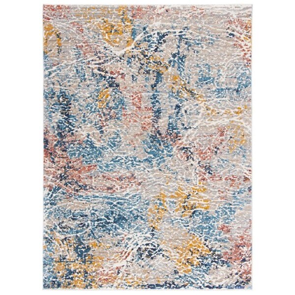 Safavieh 4 x 6 ft. Madison 400 Contemporary Rectangle Rug, Grey & Orange - MAD494F-4