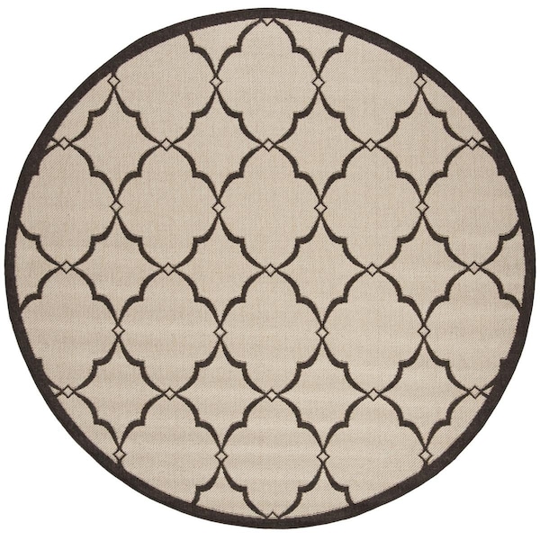 Safavieh 6 ft.-7 in. x 6 ft.-7 in. Round Linden 100 Power Loomed RugNatural & Brown - LND125B-6R