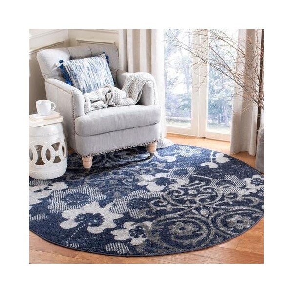 Safavieh Adirondack Oriental Rectangle Machine-Made RugsNavy & Silver 4 x 6 ft. - ADR114N-4