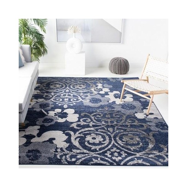 Safavieh Adirondack Oriental Rectangle Machine-Made RugsNavy & Silver 4 x 6 ft. - ADR114N-4