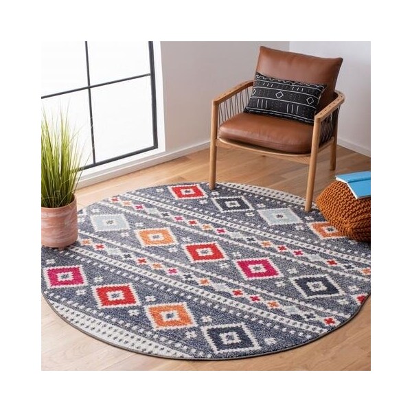 Safavieh Rectangular Adirondack Global Area RugGrey & Ivory 3 x 5 ft. - ADR277F-3