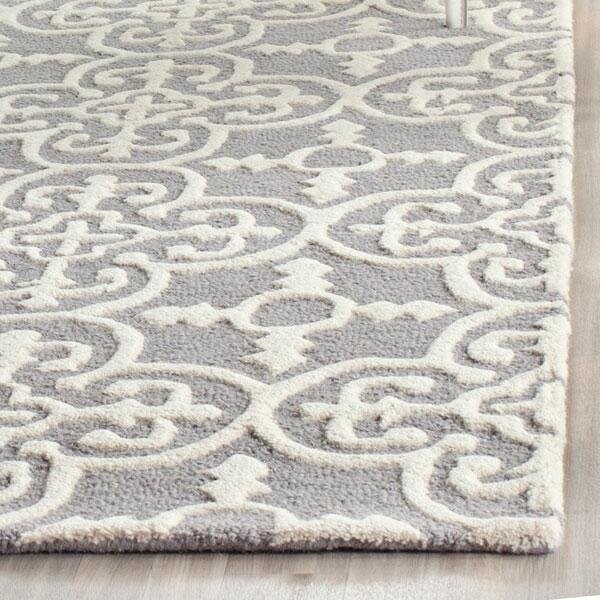 Safavieh Cambridge Hand Tufted Rectangle RugSilver & Ivory 3 x 5 ft. - CAM133D-3