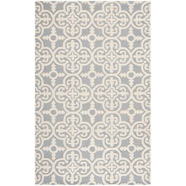 Safavieh Cambridge Hand Tufted Rectangle RugSilver & Ivory 3 x 5 ft. - CAM133D-3