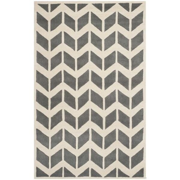 Safavieh Chatham Hand Tufted Square Rug- Dark Grey - Ivory- 3 x 3 ft. - CHT746D-3SQ
