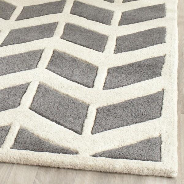 Safavieh Chatham Hand Tufted Square Rug- Dark Grey - Ivory- 3 x 3 ft. - CHT746D-3SQ