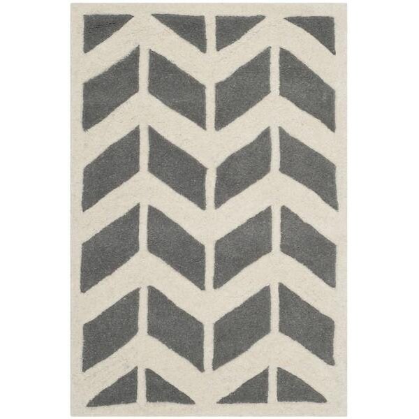 Safavieh Chatham Hand Tufted Square Rug- Dark Grey - Ivory- 3 x 3 ft. - CHT746D-3SQ
