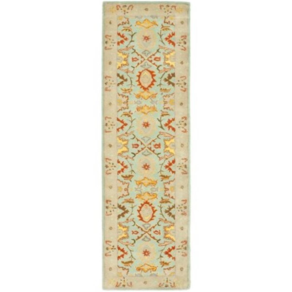 Safavieh 2 ft. - 3 in. x 10 ft. Runner- Traditional Heritage Light Blue And Ivory Hand Tufted Rug - HG734A-210