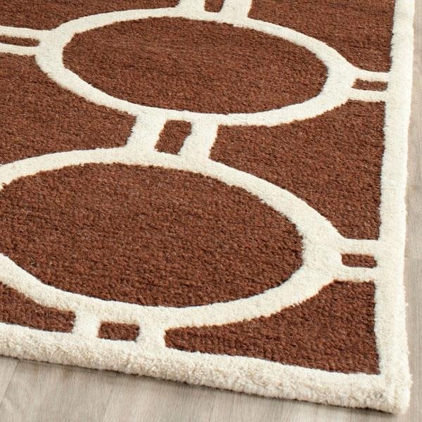 Safavieh 2 x 3 ft. Cambridge Hand Tufted Rug, Accent - Dark Brown and Ivory - CAM145H-2