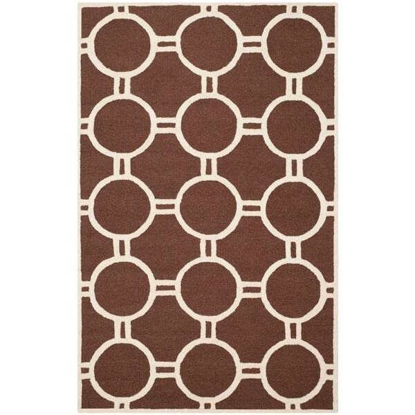Safavieh 2 x 3 ft. Cambridge Hand Tufted Rug, Accent - Dark Brown and Ivory - CAM145H-2