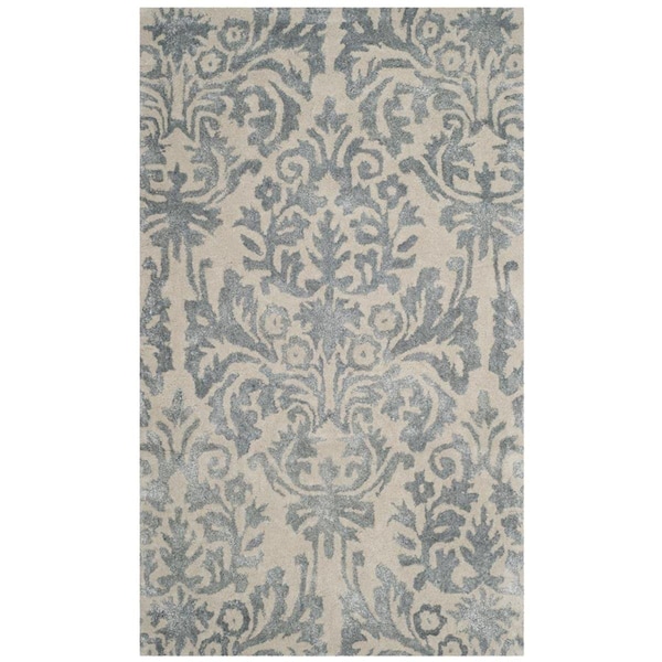 Safavieh 3 x 5 ft. Bella Hand Tufted Rug, Small Rectangle - Ivory and Silver - BEL156A-3
