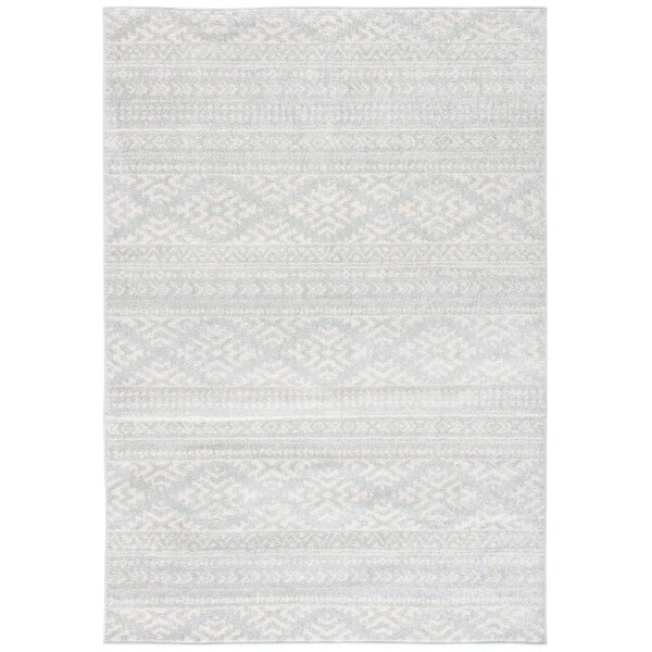 Safavieh 3 x 5 ft. Tulum 200 Power Loomed Rectangle RugGrey & Ivory - TUL272F-3