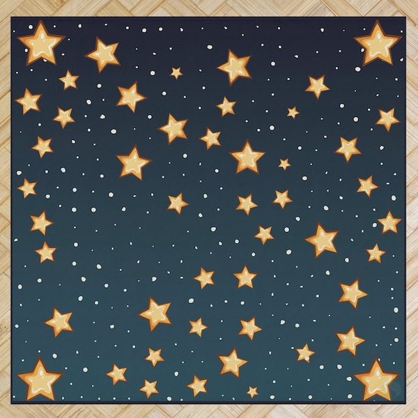 Deerlux 6 ft. Social Distancing Colorful Kids Classroom Seating Area Rug, Starry Sky Design, 8 x 8 ft Large - QI003864.L