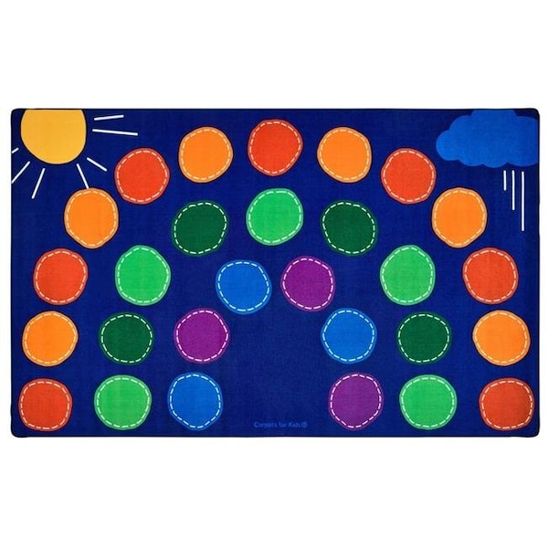 Carpets For Kids Carpets for Kids 8412 7 ft. 6 in. x 12 ft. Rectangle Premium Rainbow Seating Rug - 8412
