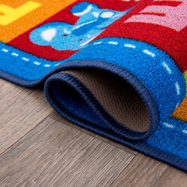 World Rug Gallery Kids Educational Learning Alphabet Symbols Non-Slip Area Rug  5' x 7' Multi - 2027MULTI5X7