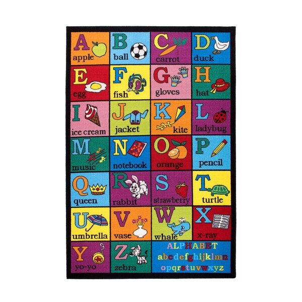 World Rug Gallery Kids Educational Learning Alphabet Non Skid Area Rug 5' x 7' Multi - 2026MULTI5X7