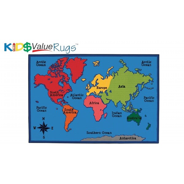 Carpets For Kids Carpets for Kids 96.86 Kids Value Rug - World Map - 96.86
