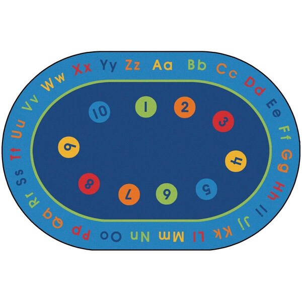 Carpets For Kids 6 ft. x 9 in. x 9 ft. 5 in. Oval Basic Concepts Literacy Rug - 8506