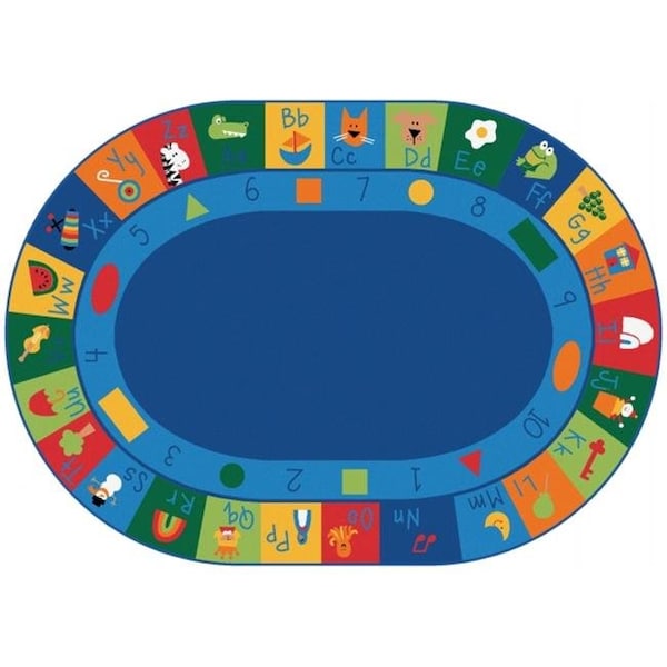 Carpets For Kids Carpets For Kids 7008 Learning Blocks 8.25 ft. x 11.67 ft. Oval Carpet - 7008