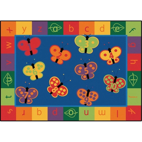 Carpets For Kids Carpets For Kids 3515 123 ABC Butterfly Fun 6 ft x 9 ft Size Rectangle Rug - 3515