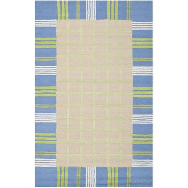 Safavieh 5 x 8 ft. Medium Rectangle Novelty Kids Taupe and Blue Hand Tufted Rug - SFK320A-5