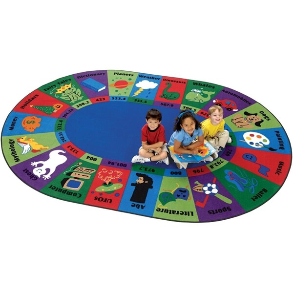 Carpets For Kids Dewey Decimal Fun 8.5 ft. x 11.67 ft. Oval Rug - 5716