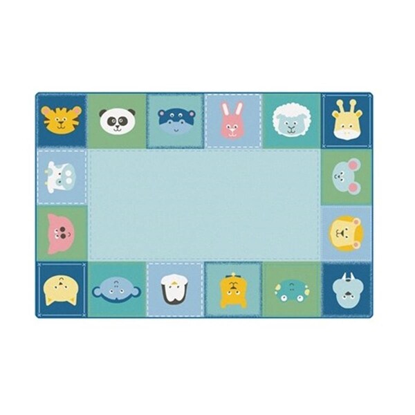 Carpets For Kids 8 x 12 ft. Kidsoft Baby Animals Border RugPrimary Rectangle - 2558