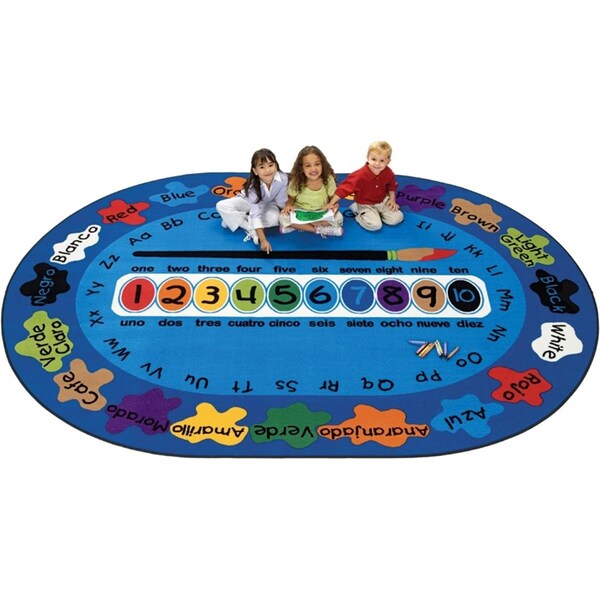 Carpets For Kids Carpets For Kids 5316 Bilingual Paint by Numero 8.25 ft. x 11.67 ft. Oval Carpet - 5316
