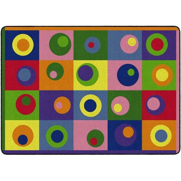 Flagship Carpets Flagship Carpets FE119-32A 5 ft. 10 in. x 8 ft. 4 in. Silly Circles Rug - Rectangle - FE119-32A