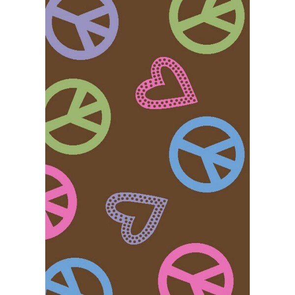 Rlm Distribution 2 ft. 7 in. x 4 ft. 1 in. Alisa Peace & Polka Hearts - Brown - HO2545987