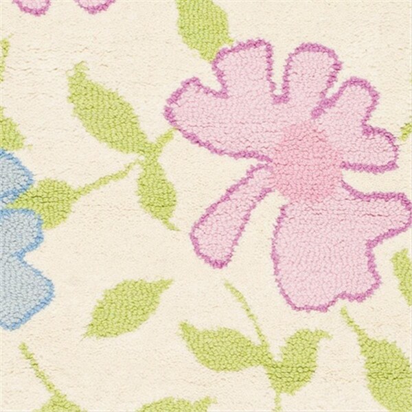 Safavieh 6 x 9 ft. Medium Rectangle Novelty Kids Ivory and Pink Hand Tufted Rug - SFK376A-6
