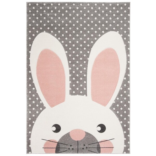 Safavieh 3 x 3 ft. Carousel Kids & Youth Square Rug, Pink & Grey - CRK168P-3SQ