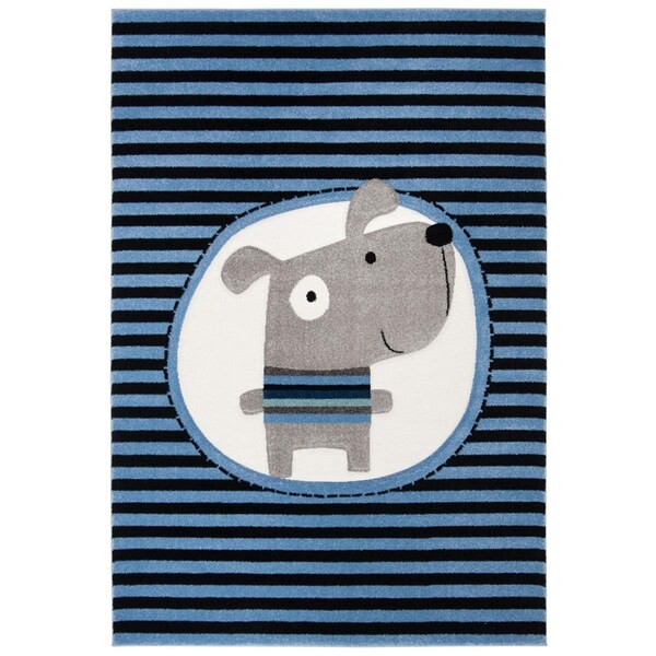 Safavieh 4 x 4 ft. Carousel Kids & Youth Square Rug, Navy & Ivory - CRK126N-4SQ