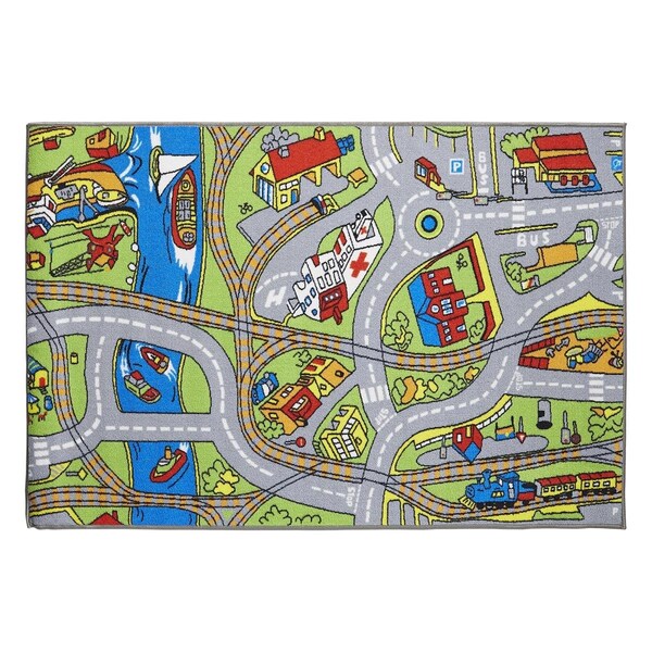 Made4Mansions 40 x 60 in. Street Map Kids Play Rug - MA2567821