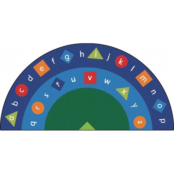Carpets For Kids Alpha Shapes Seating 6.67 ft. x 13.33 ft. Semi-Cir Rug - 9134