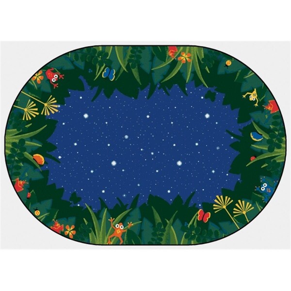 Wall-To-Wall Peaceful Tropical Night 6 ft. x 9 ft. Oval Carpet - WA2547402