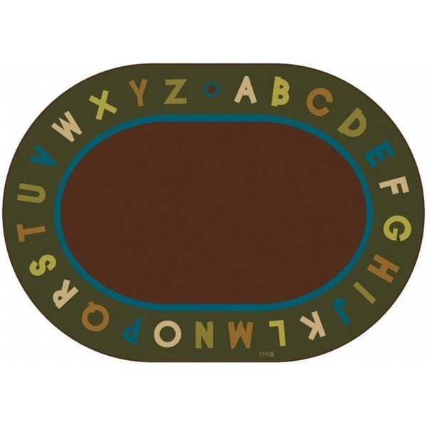 Carpets For Kids Carpets For Kids 10706 Alphabet Circletime - Nature 6 ft. x 9 ft. Oval Carpet - 10706