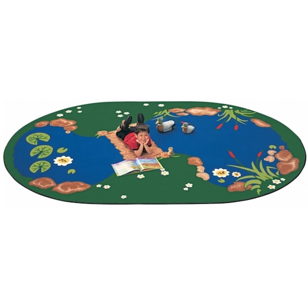 Carpets For Kids The Pond 5.83 ft. x 8.33 ft. Oval Carpet - 3051