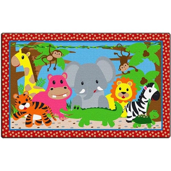 Flagship Carpets Flagship Carpets CE418-12W Rectangle Cutie Jungle Carpet; 3 ft. x 5 ft. - CE418-12W