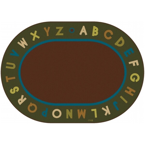 Carpets For Kids Alphabet Circletime - Nature 8.25 ft. x 11.67 ft. Oval Carpet - 10708