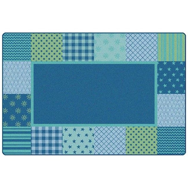 Carpets For Kids Carpets for Kids 1556 6 x 9 ft. Kidsoft Pattern Blocks; Blue - Rectangle - 1556