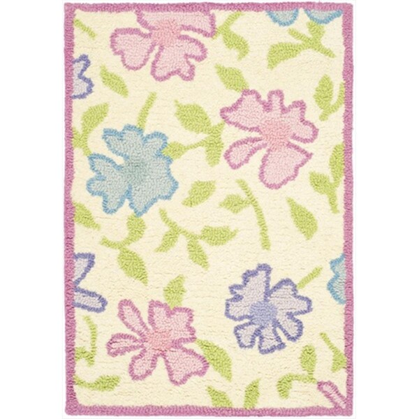 Safavieh 2 x 3 ft. Accent Novelty Kids Ivory and Pink Hand Tufted Rug - SFK376A-2