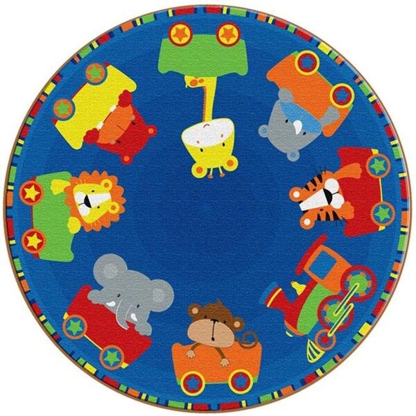 Flagship Carpets Flagship Carpets FE417-27A Round Choo Choo Carpet; 6 ft. - FE417-27A